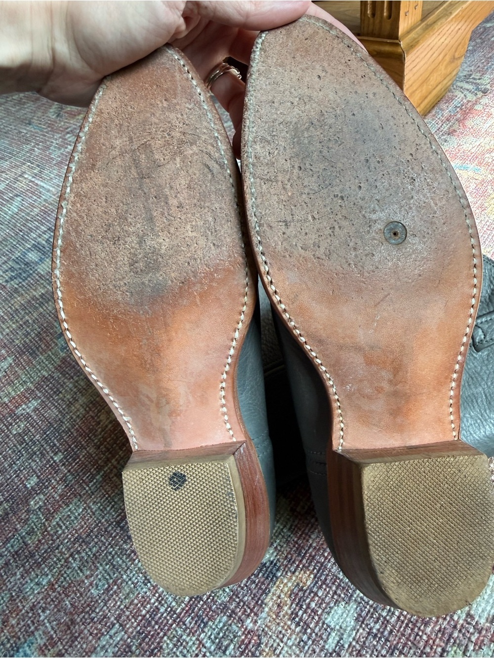Dingo 8.5 D Gray Leather Western Boots with Wood Heel - Picture 7 of 10